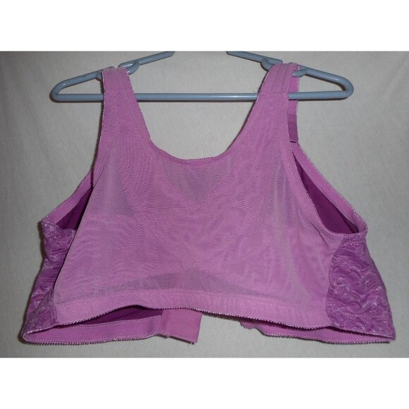 NIB Purple Lilac Front Close Wireless Posture Bra Lace 46G Woman Within - Picture 9 of 9